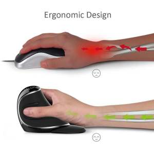 DELUX M618Plus 2.4G Wireless Vertical Mouse Bluetooth Ergonomic MAX 1600 DPI Removable Palm Rest 6 Buttons L Size For Big Hands For PC/Laptop/Windows/Mac