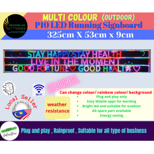 P10 Full Colour Led Display Signboard/LED Running Light (Outdoor)(133(L) CM X 53(H) CM X 9(W) CM)