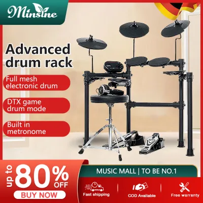 Minsine Electric drum pad 8 kit mesh kit Electronic Drum Set Professional suitable for adults and children beginners entry home electric drum jazz drum portable percussion electric drum