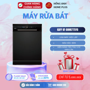 Máy rửa bát độc lập Kaff KF-BHMI775YB dung tích 17 bộ châu âu màu đen sang trọng sấy tăng cường
