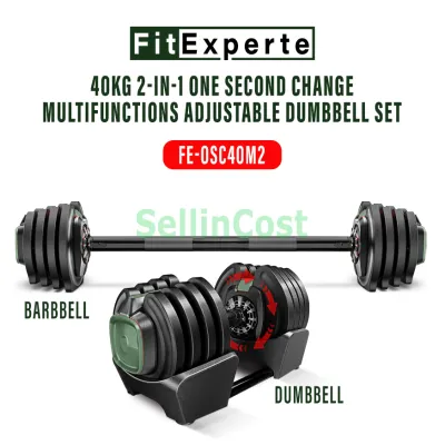 SellinCost FEXPERT 40kg SelectTech Dumbbell 1090 Automatic Adjustable 40KG Dumbbell Set 10lb-90lb / 5kg-40kg Selectech Weightlifting Fitness Select Tech Dumbell Gym Equipment (2Y Warranty) FE-OSC40M2 自动调节哑铃