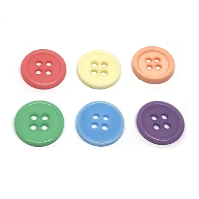 100 pcs buttons 14mm Mix assorted colors 4 holes round buttons