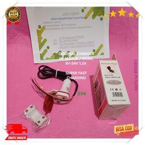 Charger Mobil/Motor Universal 9V-24V 1.2A dengan Layar dan Pengaman - Warna Putih