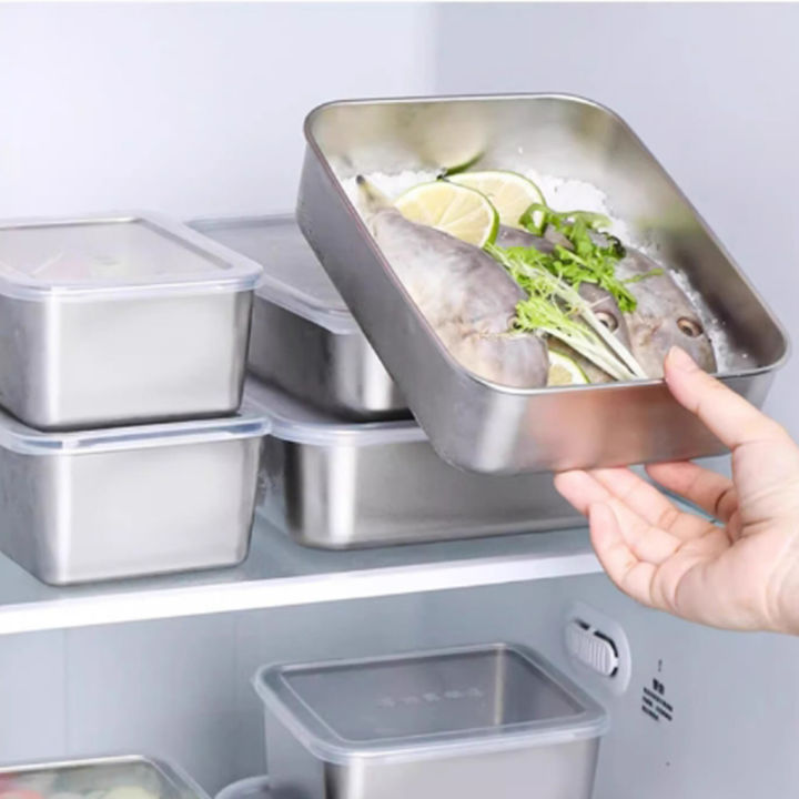 Stainless%20Steel%20fresh-Keeping%20Box%20With%20lid%20Refrigerator%20Storage%20Box%20Steamed%20fish%20Grilled%20Fish%20%20Dish%20fruit%20Plate%E4%BF%9D%E9%B2%9C%E7%9B%92%E5%86%B0%E7%AE%B1%E6%94%B6%E7%BA%B3%E7%9B%92%20-%20Image%203
