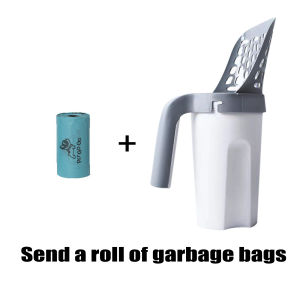 Hoeny Pet Upgraded 2 in 1 cat litter shovelallin one Large Capacity with Built-in Bag Cat Shovel Pet Cleaning Poop Bag Kitten Cleaning Tool Pet Accessories