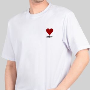 Otsky Kaos Pria Logo Bordir Heart Series Cotton 24s