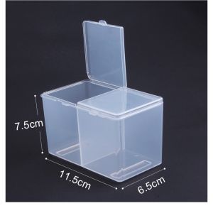 1pc 2 Compartments Polish Remover Cotton Pad Storage Box Makeup Organizer Case Nail Art Cotton Container
