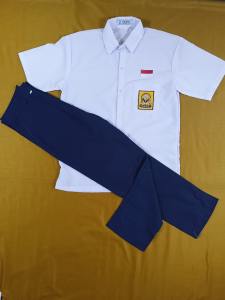 SETELAN SERAGAM SEKOLAH SMP BIRU PUTIH PENDEK PANJANG LAKI KELAS 1-6 {NON SET}