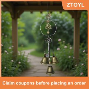 【ZTOYL】 1 cái chuông phù thủy tay nắm cửa treo trang trí wicker Chuông gió trang trí nhà