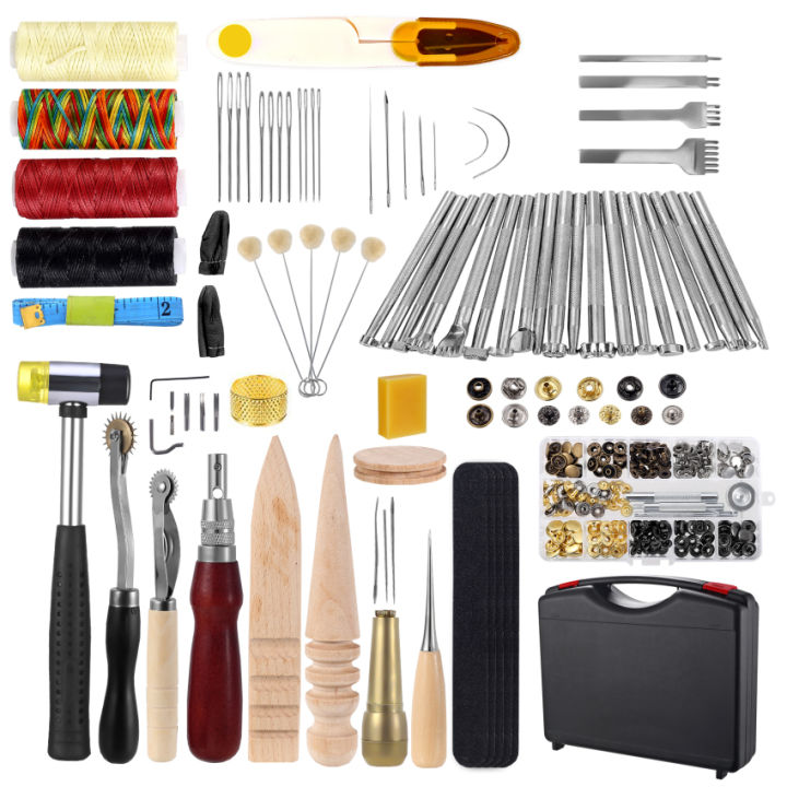 Hot Sales 128 Pcs Leather Craft Tool Kit Leather Hand Sewing Repair Kit ...