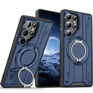 Armor Protect Magnetic Car Holder Phone Case For Samsung Galaxy S25 Ultra S25+ S 25 Wireless Charging Cover For Galaxy S25 Edge