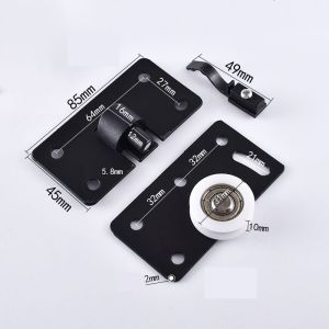 Wardrobe cabinet sliding door Roller set pulley caster and track 1m thicken silent smooth a pair