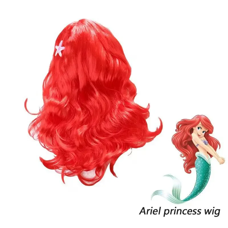 Kids Princess Role Play Wig Gift Little Mermaid Ariel Princess Wig