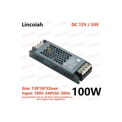 【Get the Perfect Fit】 Lighting Transformer DC 12V / 24V Power Supply Adapter 5A 12A Ultra thin LED Strip Switch Driver Lamp 60W 100W 150W 200W 300W 400W