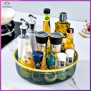 HKStorage 360° Rotating Spice Rack Organizer Seasoning Holder Kitchen Storage Tray Home Supplies for Bathroom Cabinets