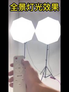 Lampu Isi Streaming Langsung Oktagonal untuk Streamer Fotografi Kecantikan LED Pencahayaan Dalam Ruangan untuk Perekaman Video Ponsel