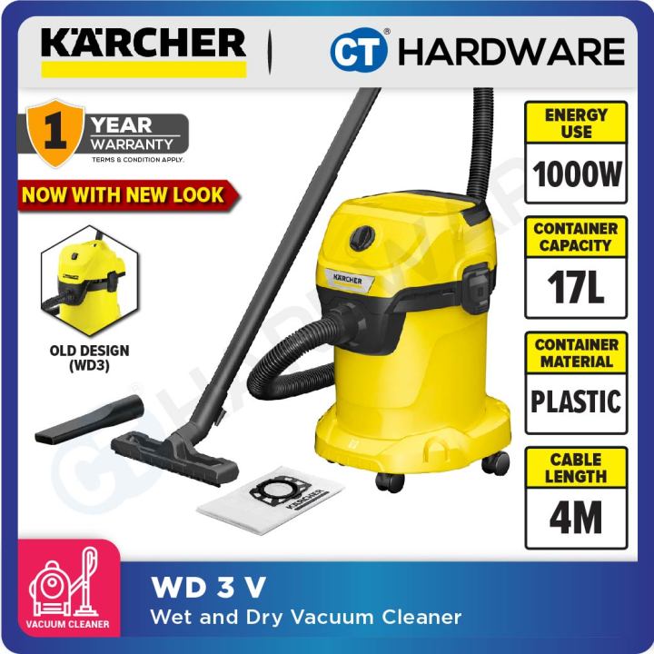 KARCHER WD 3 V MULTI-PURPOSE WET AND DRY VACUUM CLEANER | 17L | 1000W ...