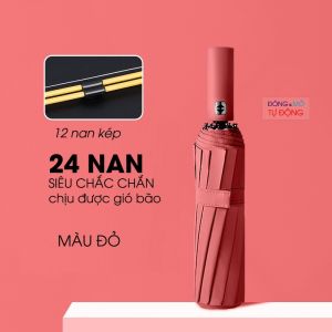 Ô che mưa gấp gọn 24 nan chống tia UV ô chống nắng sử dụng chất liệu vải cao cấp 4 màu tặng túi đựng ô
