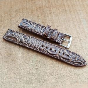 Tali Jam Tangan Kulit Sapi Motif - Warna Coklat Cream Bergaransi