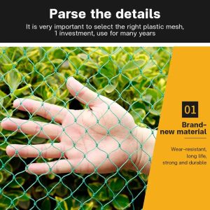 【Durable and sturdy】100M Chicken Net Range Net for Chicken Fence Green Net Free Range Chicken Net 2M for Poultry Outdoor Fishing Net or Lambat Poultry Net Ranging Net All Purpose Net 12 Shares Anti-Bird Net Cockfighting Net Outdoor Fishing Net Breeding Ne