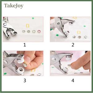 TakeJoy Sets Snap Fasteners Kit Tool Metal Snap Buttons Rings with Fastener Pliers Press Tool Kit for Clothing Sewing