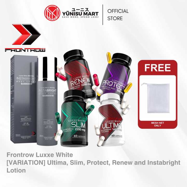 frontrow glutathione VARIATION Frontrow Products] Frontrow Luxxe white Enhanced Glutathione (  With Freebies) Biotin Vitamin C Zinc Ginseng Psph Beauty Frontrow Products  - Lazada