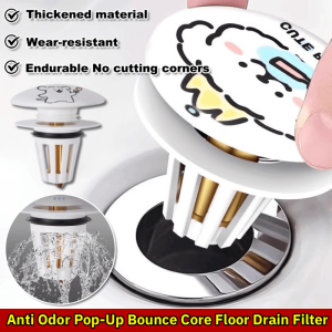 Sink Floor Drain Filter Hair Catcher Universal Washbasin Leaking Plug Anti Odor Pop-Up Bounce Core Basin Stopper