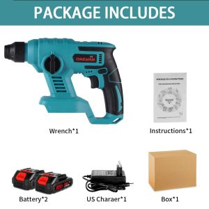Cordless Hammer drill machine concrete drill Rotary Hammer Brushless Breaker Hammer hand drill Heavy Duty Drill impact For Concrete screwdriver Wall concrete drill