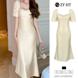 ZYHT Đầm thời trang thanh lịch Mảnh mai trang trọng vải sa tanh đầm đuôi cá 50330