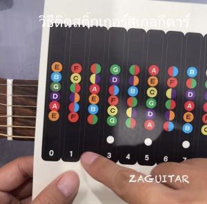 สติ๊กเกอร์โน๊ตสเกลกีตาร์ 12 เฟรท สําหรับติดบนคอกีตาร์โปร่งและกีตาร์ไฟฟ้า