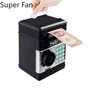 Electronic Piggy Bank ATM Password Money Box Cash Coins Saving Box ATM Bank Safe Box Automatic Deposit Banknote Birthday Gift for Kids)