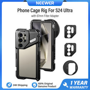 NEEWER Phone Cage for S24 Ultra with 67mm Filter Adapter with 17mm Lens Adapter Phone Camera Video Rig for Video Recording Vlog PA042
