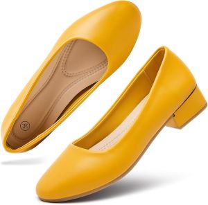 hash bubbie Womens Loafers Slip-On Shoes Chunky Heel Closed Toe High Heels Office Shoes Elegant Wedding Shoes for Ladies