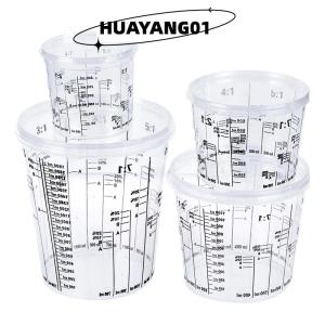 HUAYANG01 [2023 new HOT FASHION] lazlook พลาสติกสีผสมถ้วย PP Hard Plastic TUNE Paint CUP พร้อมฝาครอบ