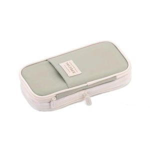COSTA Macaroon Kawaii Pencil Cases Large Capacity Retractable Expandable Pencil Case Multifunctional Double Zip Stationery Organizer School Supplies