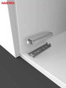 WH NAIERDI Aluminum Alloy Cabinet Catches Stainless Steel Push to Open Hidden Cabinet Handle Soft Close Rebounding Device Door Hardware