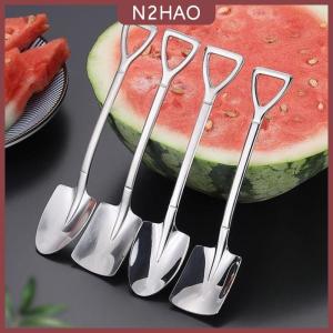 N2HAO  4 cái bộ thép không gỉ Retro xẻng Kem Cà Phê Muỗng Trà sáng tạo