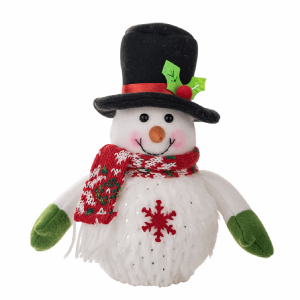 NCNC(OKDEALS01) Exquisite Glowing Snowman Figurine Snowflake Cartoon Christmas Decoration Plush Toy Party Supplies Kawaii Luminous Snowman Ornament Xmas Home Decor