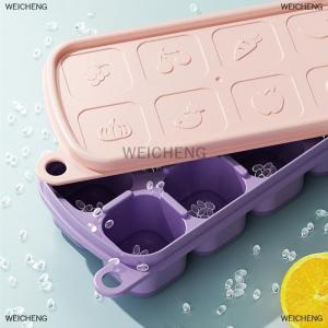 [COD] WEICHENG 1 cái 8 di động cấp thực phẩm Silicone khuôn Ice lưới với nắp Ice trường hợp khay làm khuôn Băng lưu trữ hộp tái sử dụng Diy Nhà Bếp Tiện Ích