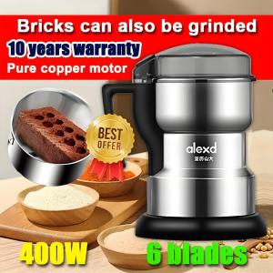 Alex[400W] stainless steel coffee grinder electric spice grinder machine Stainless steel blade Grind more finely Flour M