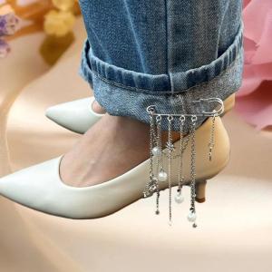 [haoh] เข็มกลัดติดพู่สำหรับผู้หญิง เข็มกลัดเสื้อโค้ทแฟชั่นฤดูใบไม้ร่วงฤดูหนาวกระดุมที่เอวเข็มกลัดตกแต่งขากางเกง