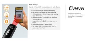 【👍👍👍Seller recommend & fast delivery】Eyoyo 1D 2D Mini Barcode Scanner QR Bar Code Scan Reader with LCD Screen 2.4G Wireless & USB Wired Via Bluetooth Compatible for Windows /Android /IOS