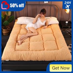 Tebal domba baldu pelajar asrama tilam tunggal Double Tatami dilipat Anti-Slip lantai tikar hangat