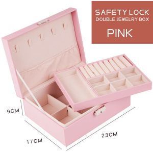 Morningstar " 2-Layers Elegant Jewelry Box Watch & Jewelry Organizers Waterproof Jewelry Storage Case Box With Lock
