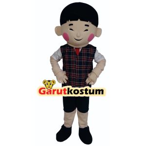 Kostum maskot badut karakter sekolah cowok lucu setelan costume