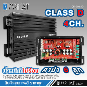 Kimphat เพาเวอร์แอมป์ Class-D 4Ch. กำลังขับ 2500W ตัวเล็กเสียงดี น้ำหนักดี ไม่ร้อน กลางแหลม8ดอก แรงมาก CD-200.4D/CXF-150.4/CXF-180.4D/CD-220.4D  มีให้เลือก