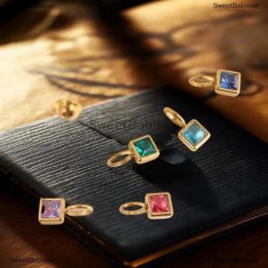 [COD] SweetBabiese Titanium Steel Pendant DIY Birthstone Necklace For Woman Colorful Zircon Necklaces Birthday Gift