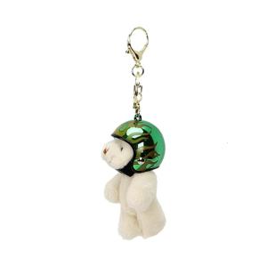 Fashionable Motorbike Bear Key Ring Eye Catching Animal Pendant Keychain Soft Plush Backpack Charm Car Decoration