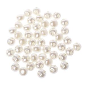 Sewing Pearl Buttons 50pcs Plastic Round Button Set with Hole DIY Apparel Tool for Home Centerpiece Wedding Candles