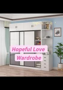 Sliding Door Wardrobe 2/3 Doors Wardrobe Bedroom Wardrobe Luxury White Grey Nordic